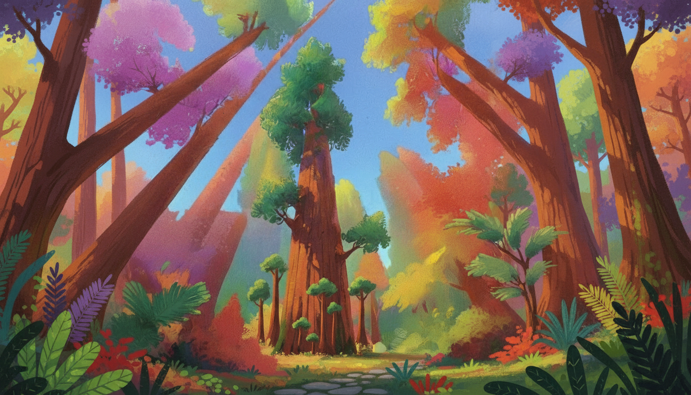 Giant redwood surrounded by saplings representing generational wealth